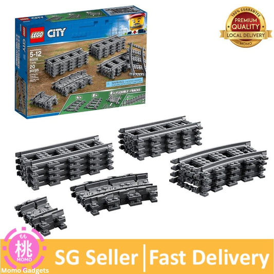 LEGO City Tracks 60205-20 Pieces Extension Accessory Set, Train Track and Railway Expansion, Compatible with City Sets - Momo Gadgets