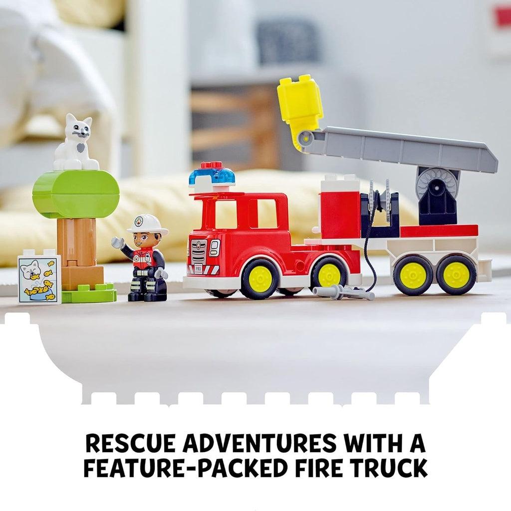 LEGO DUPLO Town Fire Truck 10969 Building Toy Set for Toddlers - Momo Gadgets