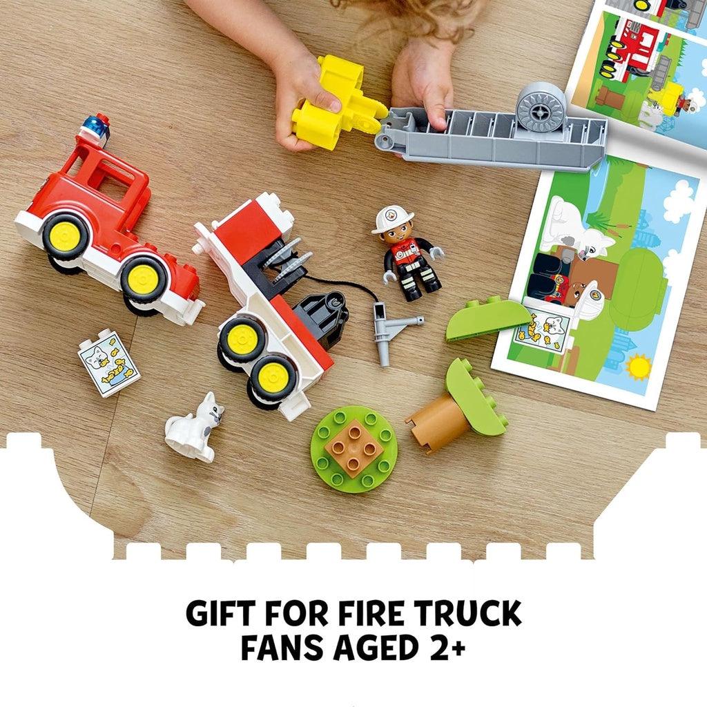 LEGO DUPLO Town Fire Truck 10969 Building Toy Set for Toddlers - Momo Gadgets