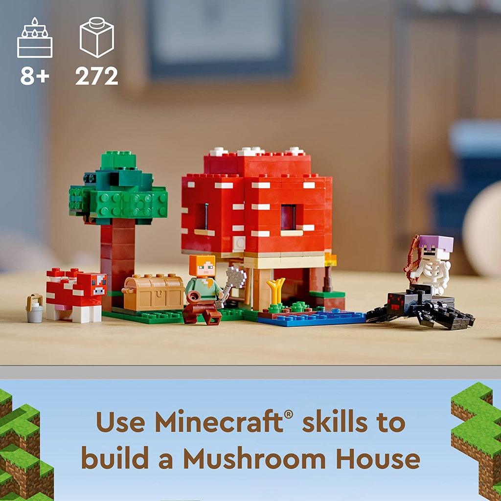 LEGO Minecraft The Mushroom House 21179 Building Toy Set for Kids, Boys, and Girls (272 Pieces) - Momo Gadgets