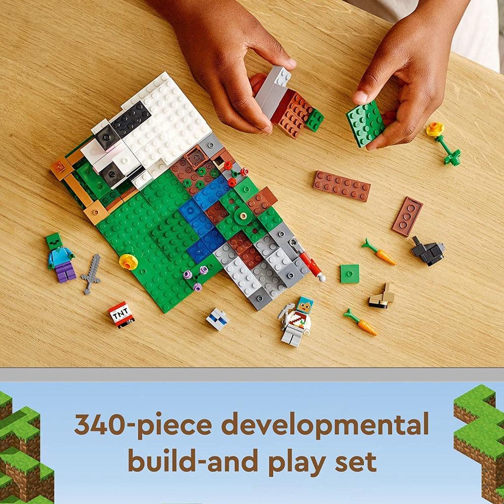 LEGO Minecraft The Rabbit Ranch 21181 Building Toy Set for Kids, Boys, and Girls Ages 8+ (340 Pieces) - Momo Gadgets