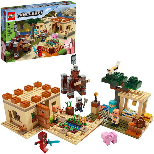 LEGO Minecraft The Villager Raid 21160 Building Toy Action Playset for Boys and Girls Who Love Minecraft (562 Pieces) - Momo Gadgets