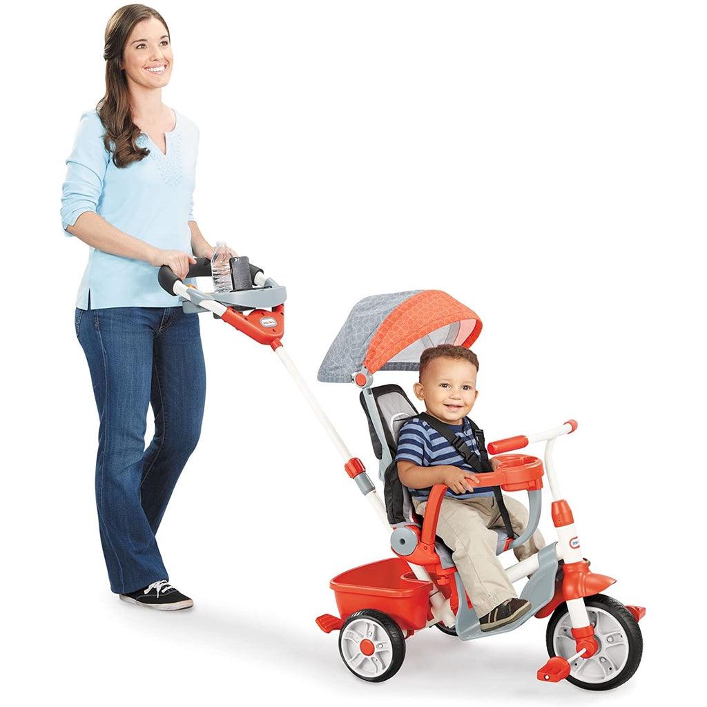 Little Tikes 5 in 1 Deluxe Ride and Relax, Reclining Trike - Red - Momo Gadgets