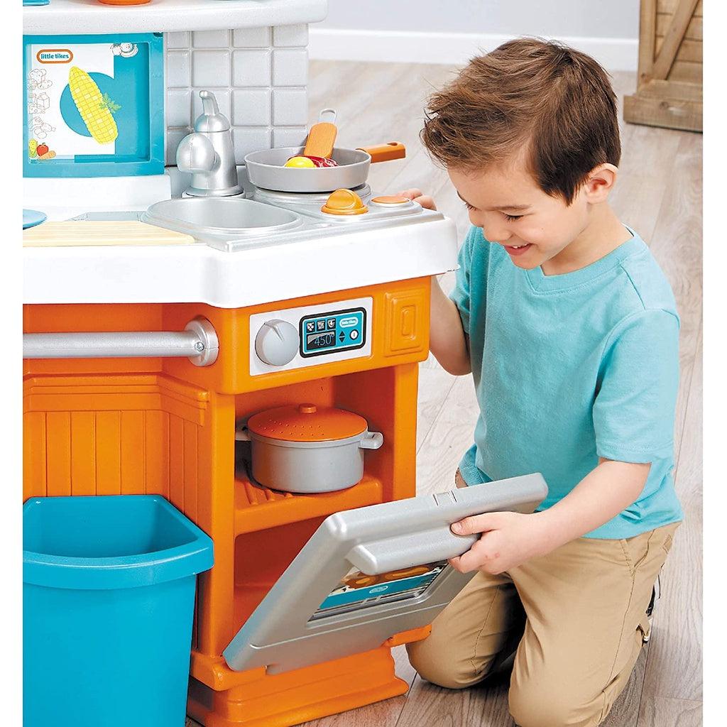 Little Tikes Home Grown Kitchen-Role Play Realistic Kitchen Real Cooking & Water Boiling Sounds - Momo Gadgets