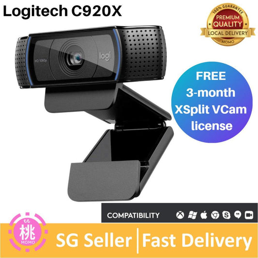 Logitech HD Pro Webcam C920x, Widescreen Video Calling and Recording, 1080p Camera, Desktop or Laptop Webcam - Momo Gadgets