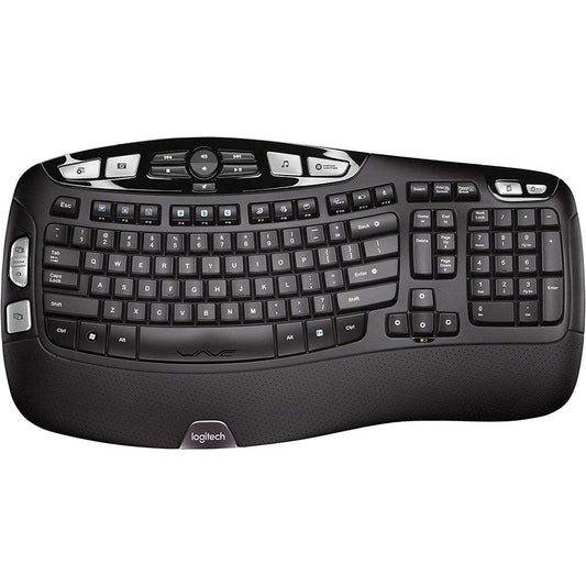 Logitech K350 Wireless Wave Ergonomic Keyboard with Unifying Wireless Technology - Black - Momo Gadgets