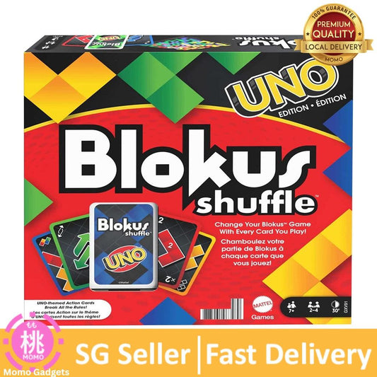 Mattel Games Blokus Shuffle UNO Edition Strategy Board Game - Momo Gadgets