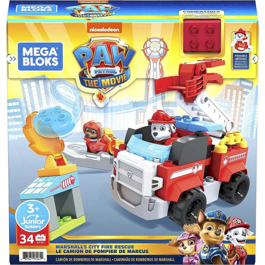 MEGA BLOKS Paw Patrol Marshall's City Fire Rescue Toy Building Set - Momo Gadgets