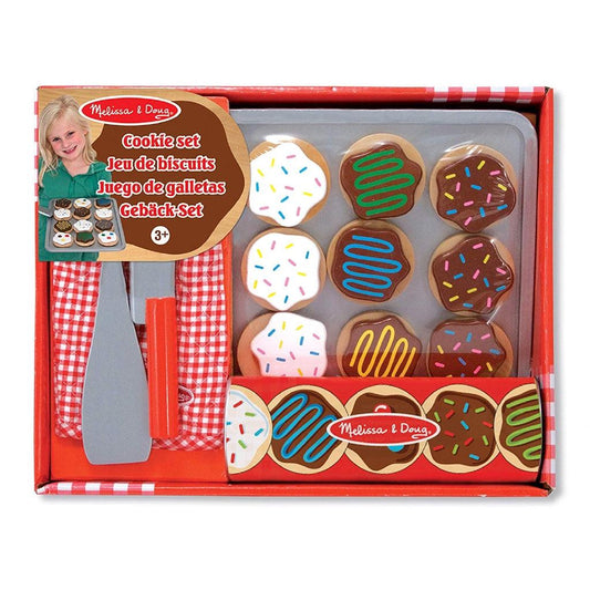 Melissa & Doug Cookie Play Food Set Slice and Bake Wooden Cookie Play Food Set, Pretend Play, Materials, 28 Pieces - Momo Gadgets