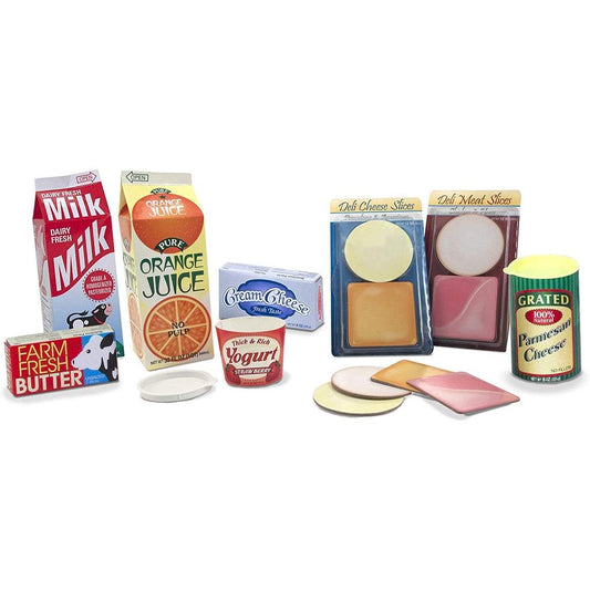 Melissa & Doug Fridge Groceries Play Food Cartons (8 pcs) - Toy Kitchen Accessories - Momo Gadgets