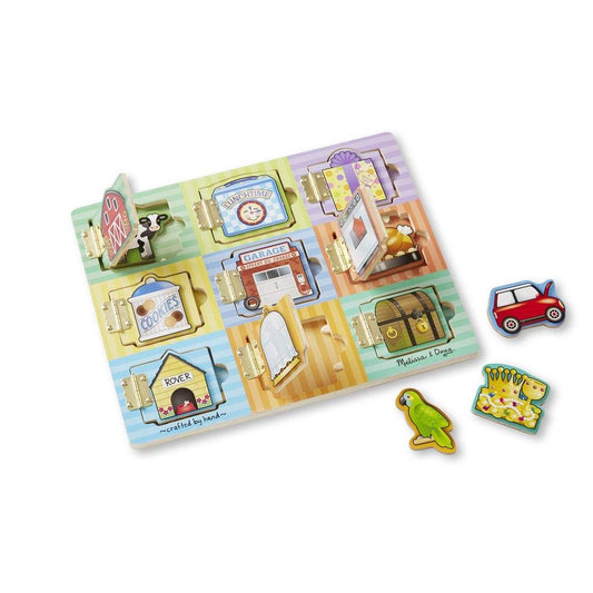 Melissa & Doug Hide and Seek Wooden Activity Board With Wooden Magnets - Momo Gadgets