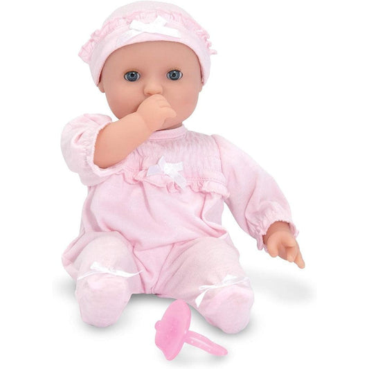 Melissa and Doug Mine to Love Jenna 12" Soft Body Baby Doll With Romper, Hat - Momo Gadgets