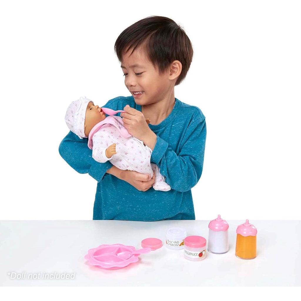 Melissa & Doug Mine to Love Time to Eat Doll Accessories Feeding Set (8 pcs) , Pink - Momo Gadgets