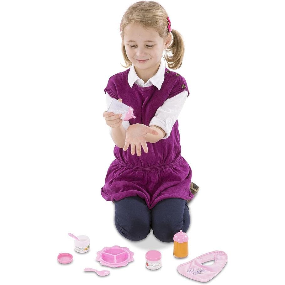 Melissa & Doug Mine to Love Time to Eat Doll Accessories Feeding Set (8 pcs) , Pink - Momo Gadgets