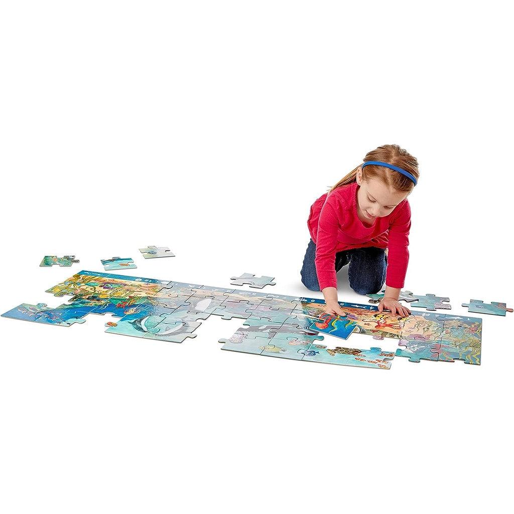 Melissa and Doug Search and Find Beneath the Waves Floor Puzzle (48 pcs, over 4 feet long) - Momo Gadgets