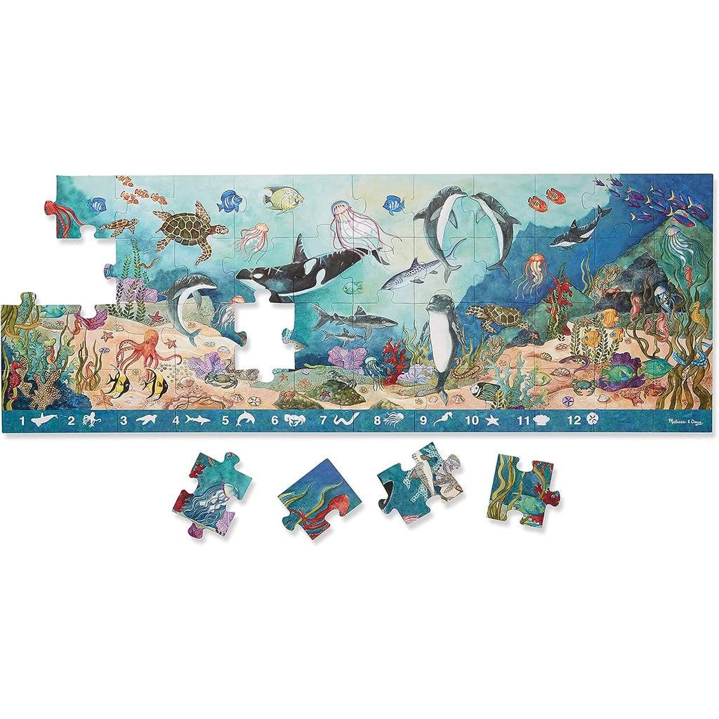 Melissa and Doug Search and Find Beneath the Waves Floor Puzzle (48 pcs, over 4 feet long) - Momo Gadgets