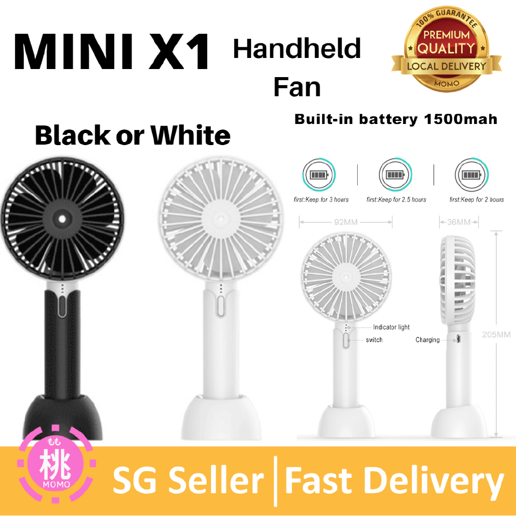 Mini X1 Rechargeable Table Charging Fan Stand , Speed Control Plastic Outdoor Handy Portable Hand Stand Fan - Momo Gadgets