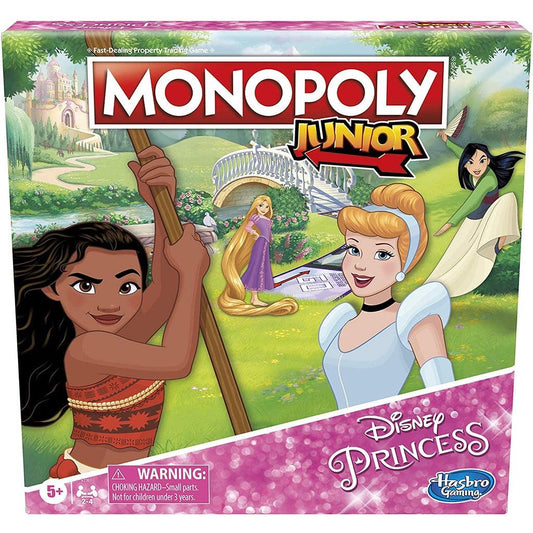 MONOPOLY Junior Disney Princess Edition Board Game for Kids Ages 5 and Up - Momo Gadgets