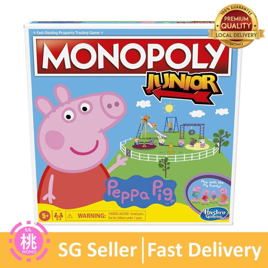 Monopoly Junior: Peppa Pig Edition Board Game for 2-4 Players, Kids Ages 5 and Up - Momo Gadgets