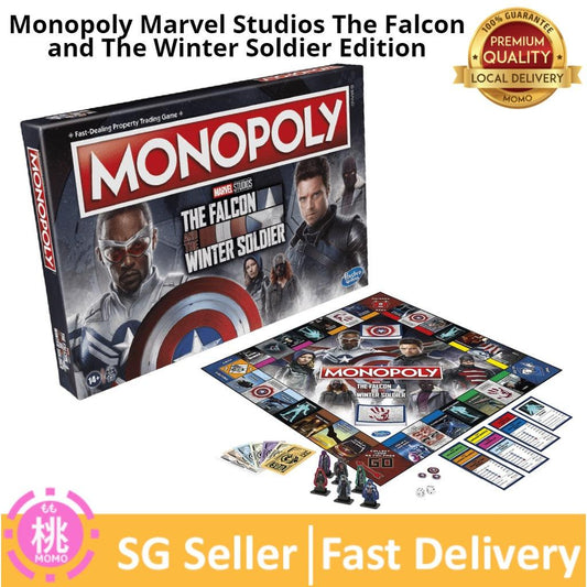 Monopoly Marvel Studios The Falcon and The Winter Soldier Edition Board Game, Game for 2-6 Players for Ages 14+ - Momo Gadgets