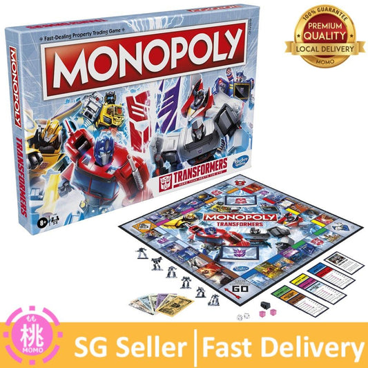 MONOPOLY Transformers Edition Board Game for 2-6 Players Kids Ages 8 and Up - Momo Gadgets