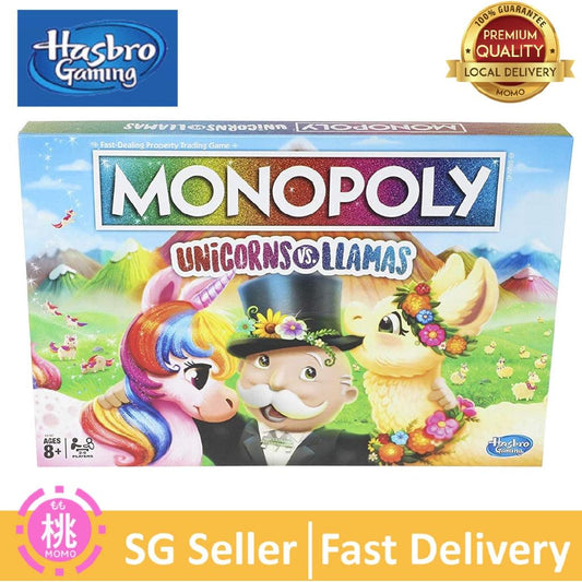 Monopoly Unicorns Vs. Llamas Board Game for Ages 8 & Up - Momo Gadgets