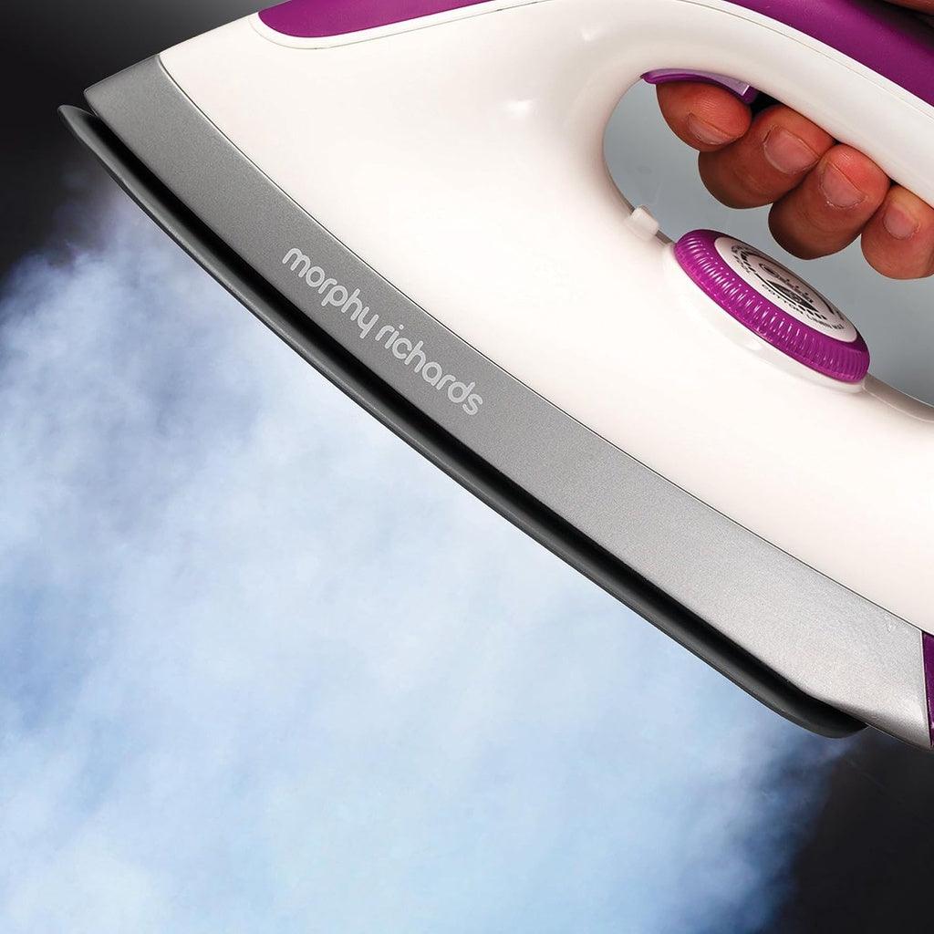 Morphy Richards Power Steam Elite Pressurised Steam Generator Steam Generator Iron White Purple - Momo Gadgets