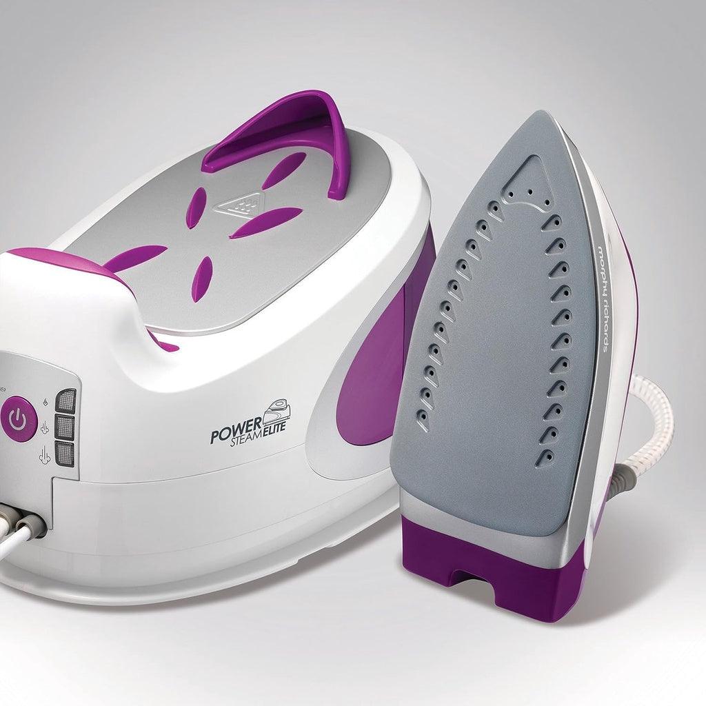 Morphy Richards Power Steam Elite Pressurised Steam Generator Steam Generator Iron White Purple - Momo Gadgets