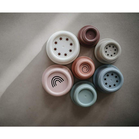 mushie Stacking Cups Toy Made in Denmark (Original and Retro Option) - Momo Gadgets