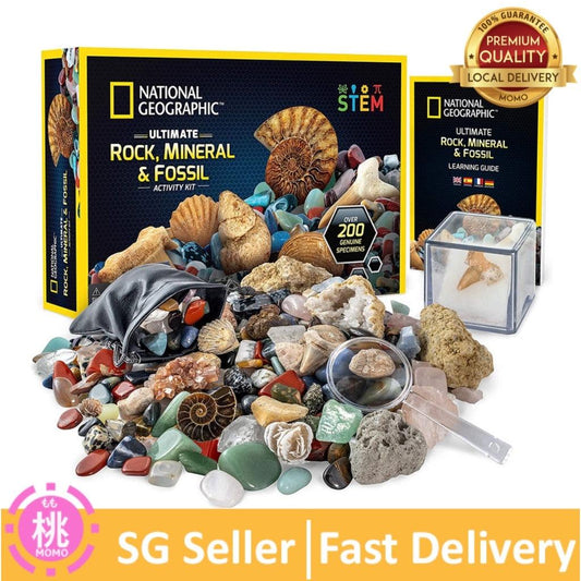 NATIONAL GEOGRAPHIC Rocks & Fossils Kit – 200+ Piece Set - Momo Gadgets