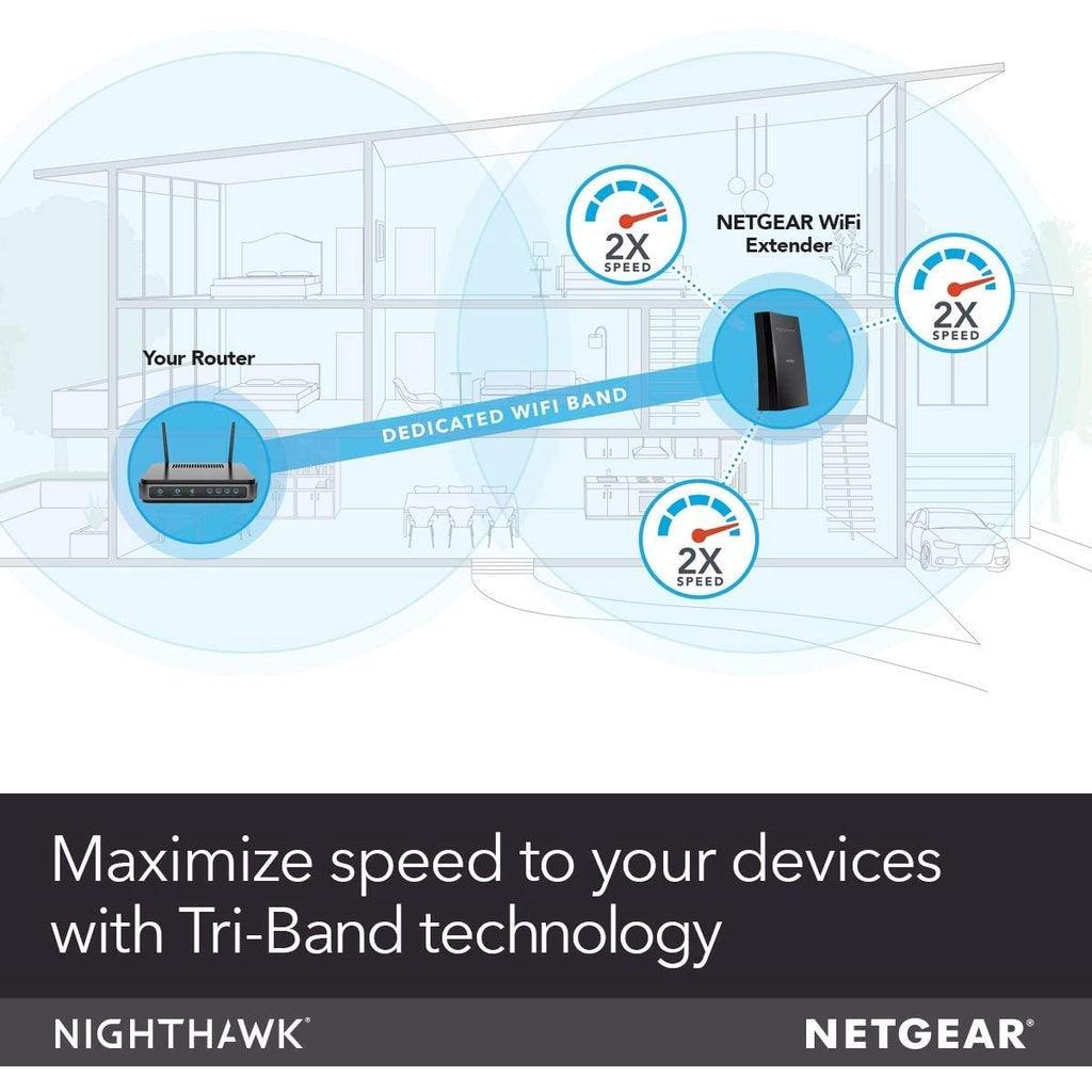 NETGEAR Nighthawk X6 AC2200 Tri-Band Mesh WiFi Extender - EX7700 Range Extender WiFi Extender Booster - Momo Gadgets