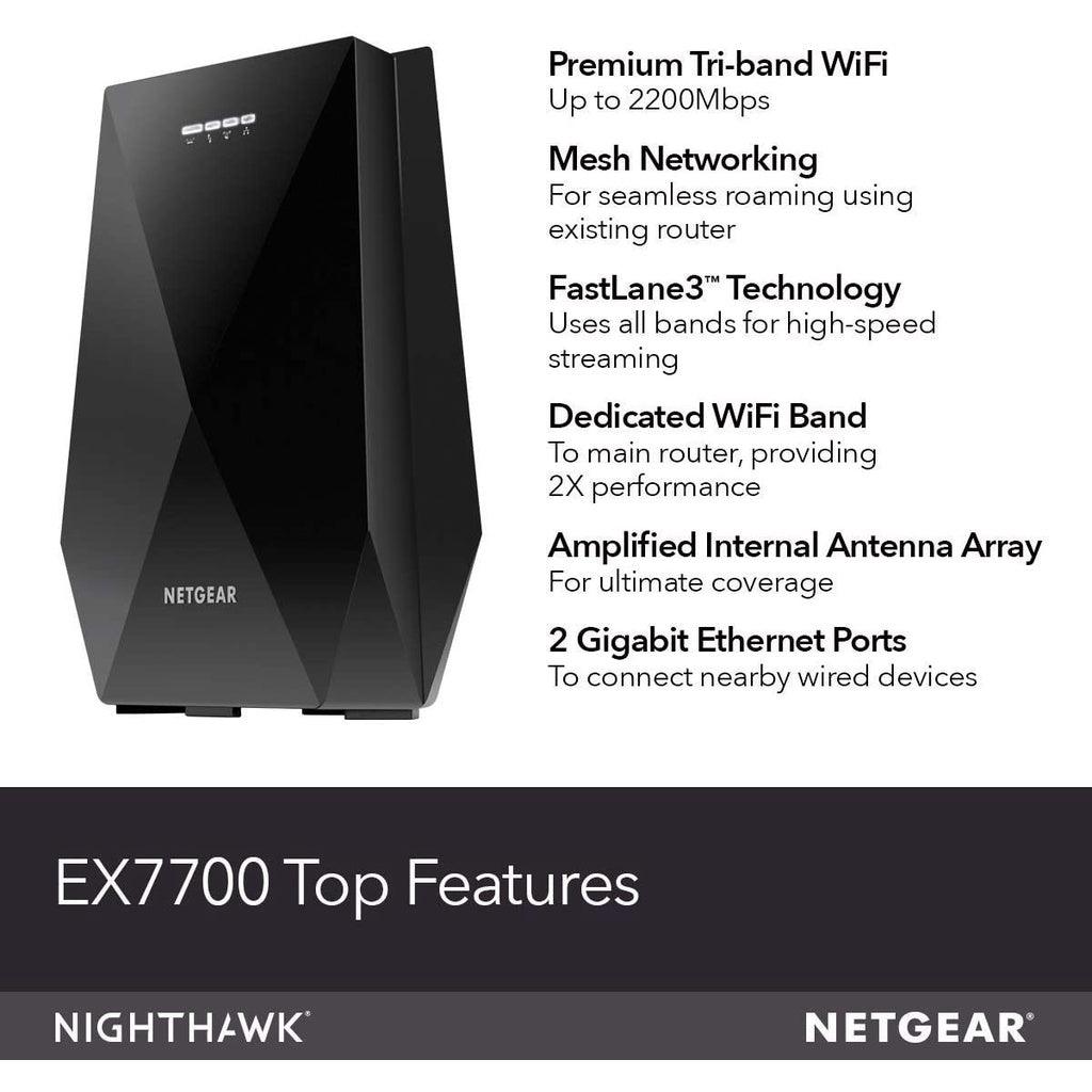 NETGEAR Nighthawk X6 AC2200 Tri-Band Mesh WiFi Extender - EX7700 Range Extender WiFi Extender Booster - Momo Gadgets