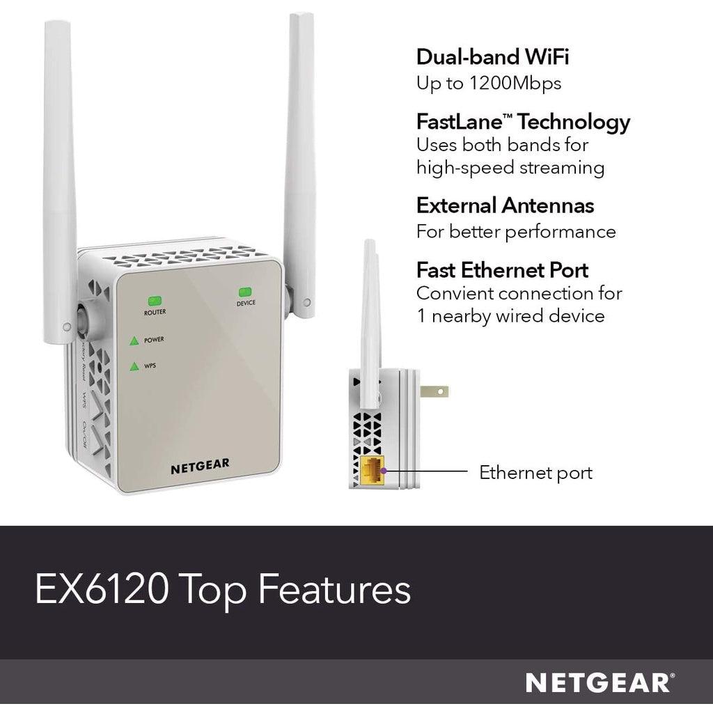 NETGEAR WiFi Booster Range Extender AC1200 EX6120 | WiFi Extender Booster | WiFi Repeater Internet Booster AC750 EX3700 - Momo Gadgets