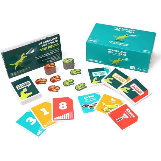 On a Scale of One to T-Rex by Exploding Kittens: A Card Game for People Who Are Bad at Charades - Momo Gadgets