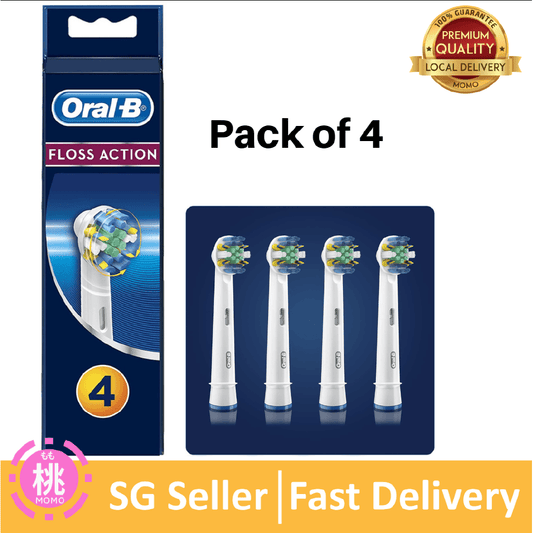 Oral B Genuine Floss Action Replacement Toothbrush Heads, Pack of 4 - Momo Gadgets