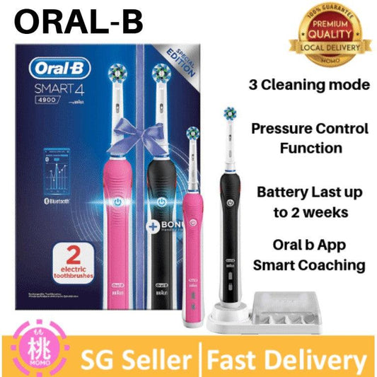 OralB Oral B Smart 4 4000N CrossAction Electric Toothbrush Rechargeable Powered - Momo Gadgets