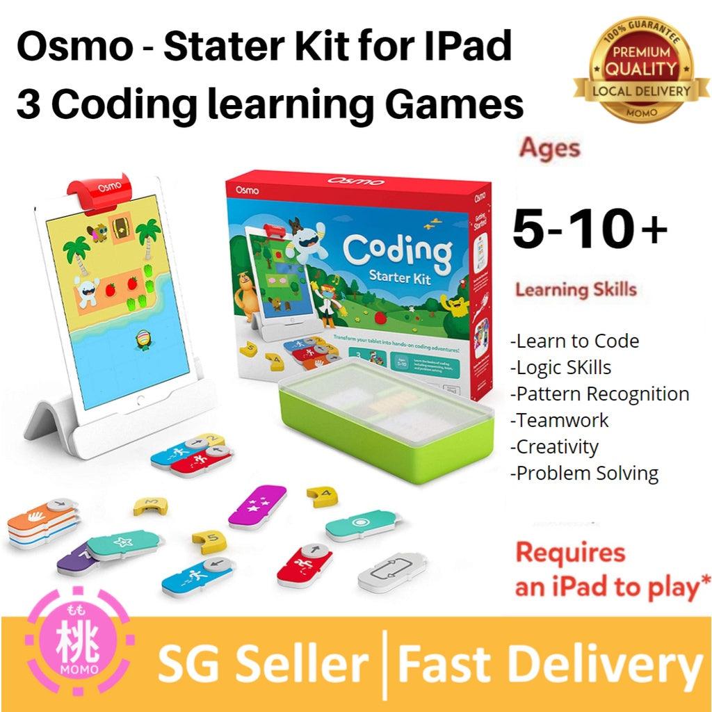 Osmo - Coding Starter Kit for iPad - 3 Educational Learning Games - Ages 5-10+ - STEM Toy (Osmo iPad Base Included) - Momo Gadgets