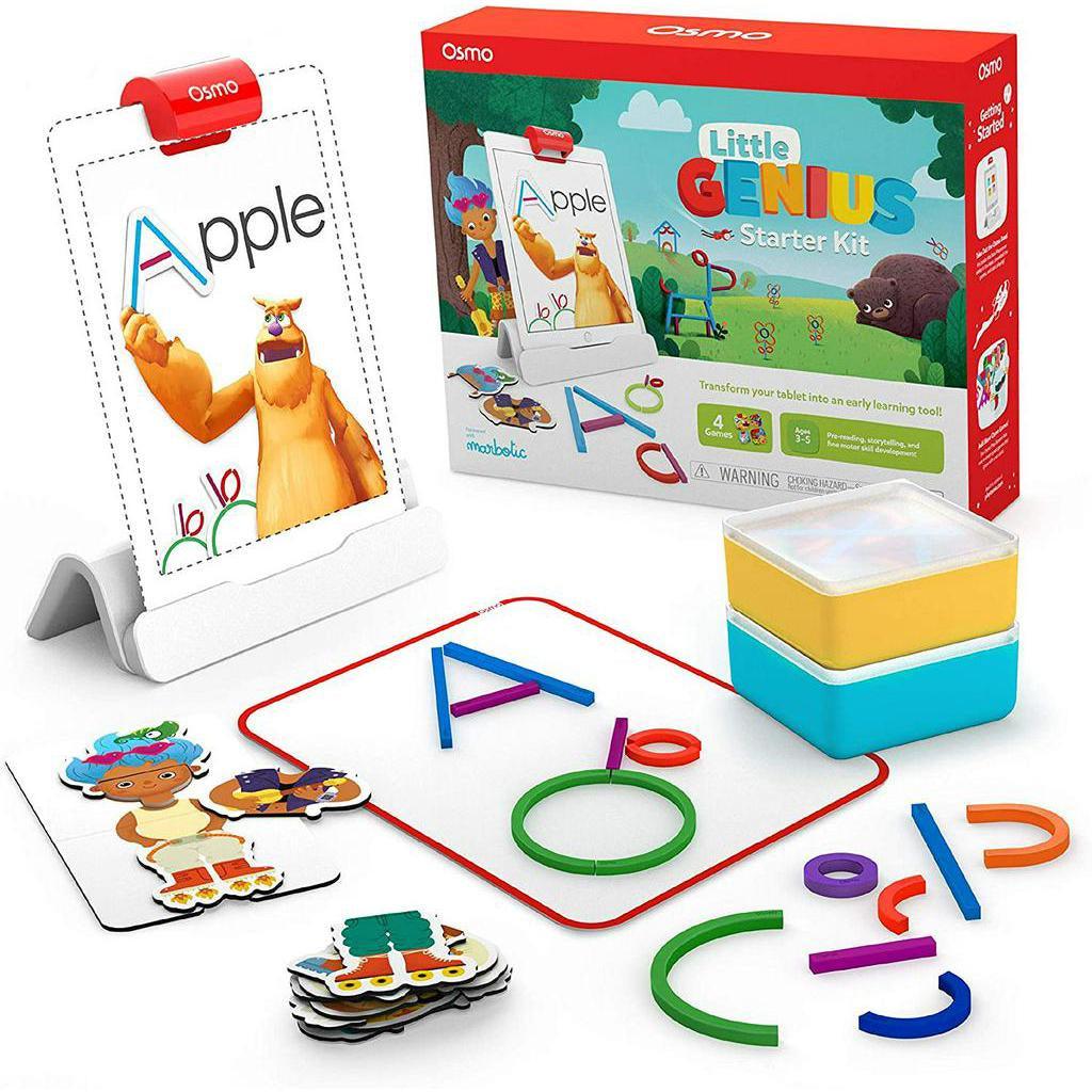 Osmo - Little Genius Starter Kit for iPad - 4 Educational Learning Games - Ages 3-5 - STEM Toy (Osmo iPad Base Included) - Momo Gadgets