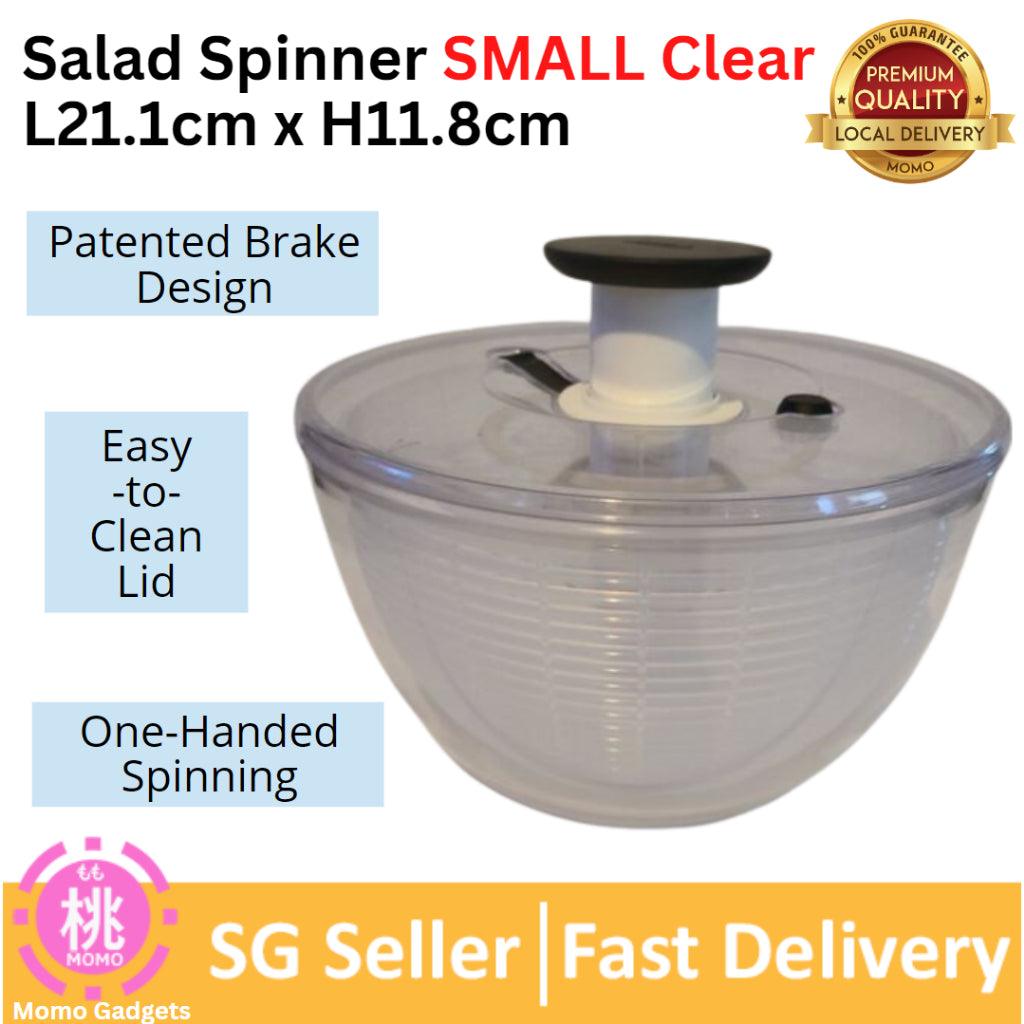 OXOs Salad Spinner Stainless Steel , Clear Black or Clear Green - Double up use bowl as Mixing Bowl - Momo Gadgets