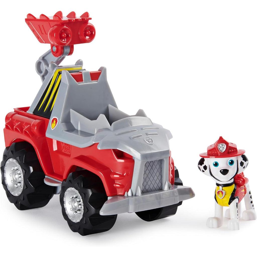 PAW Patrol, Dino Rescue Marshall’s / Chase's Deluxe Rev Up Vehicle with Mystery Dinosaur Figure - Momo Gadgets