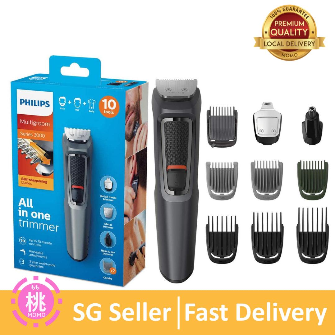 Philips 10 in 1 Trimmer, Series 3000 / 5000 Grooming Kit, Hair Clipper and Body Groomer with Nose Trimmer- MG3747/MG5730 - Momo Gadgets