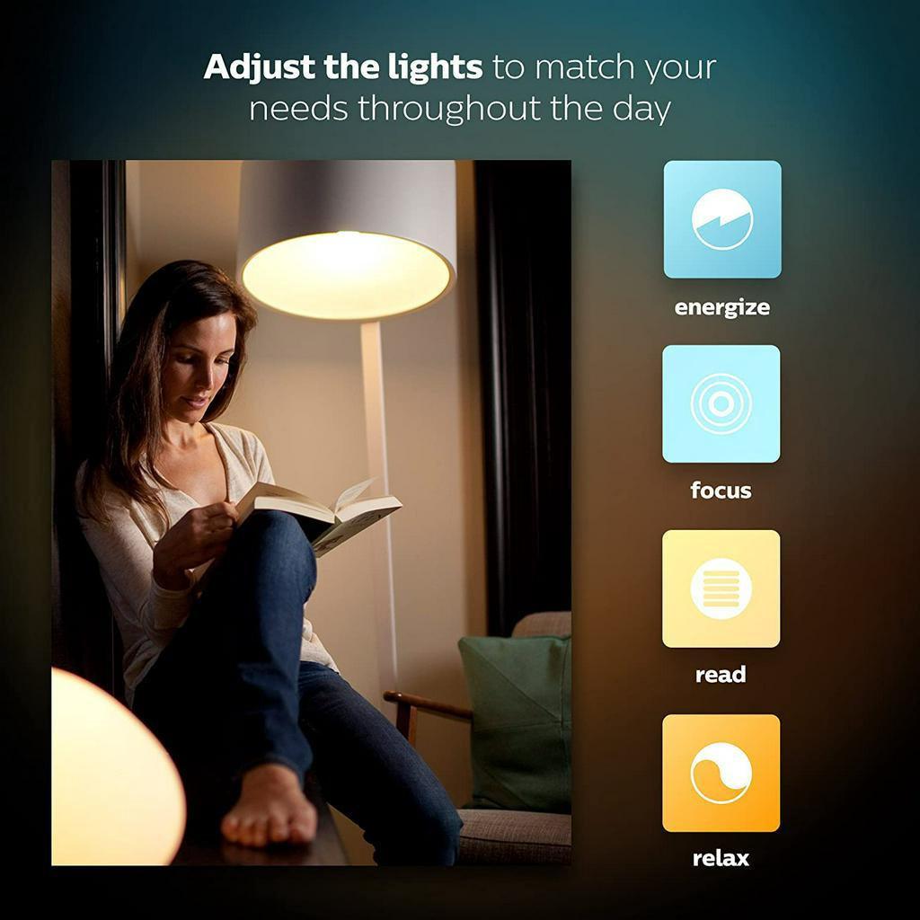 Philips Hue White and Colour Ambiance Starter Kit Gen 3 Smart Bulb 3x Pack LED [E27 Edison Screw] Includes, Bridge - Momo Gadgets