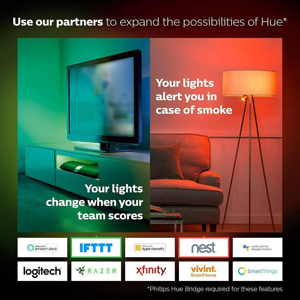 Philips Hue White and Colour Ambiance Starter Kit Gen 3 Smart Bulb 3x Pack LED [E27 Edison Screw] Includes, Bridge - Momo Gadgets