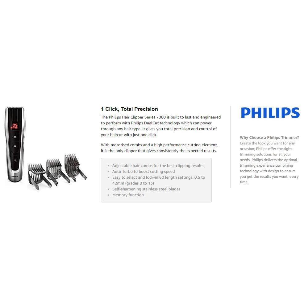 Philips Series 7000 Hair Clipper with Motorised Combs - HC7460/13 - Momo Gadgets