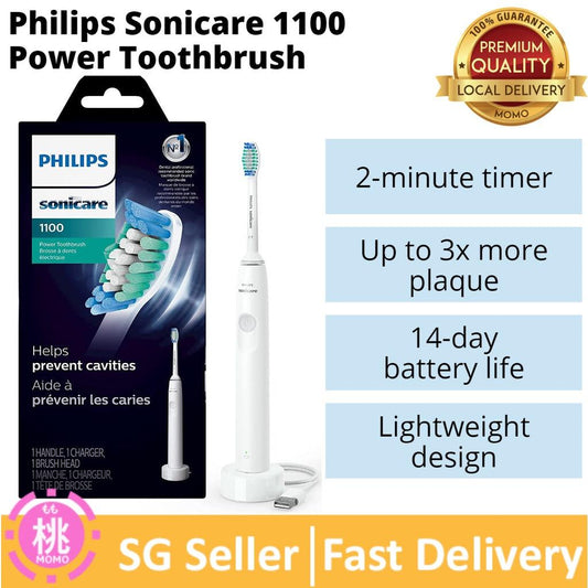 Philips Sonicare 1100 Power Toothbrush, Rechargeable Electric Toothbrush, White Grey HX3641/02 - Momo Gadgets