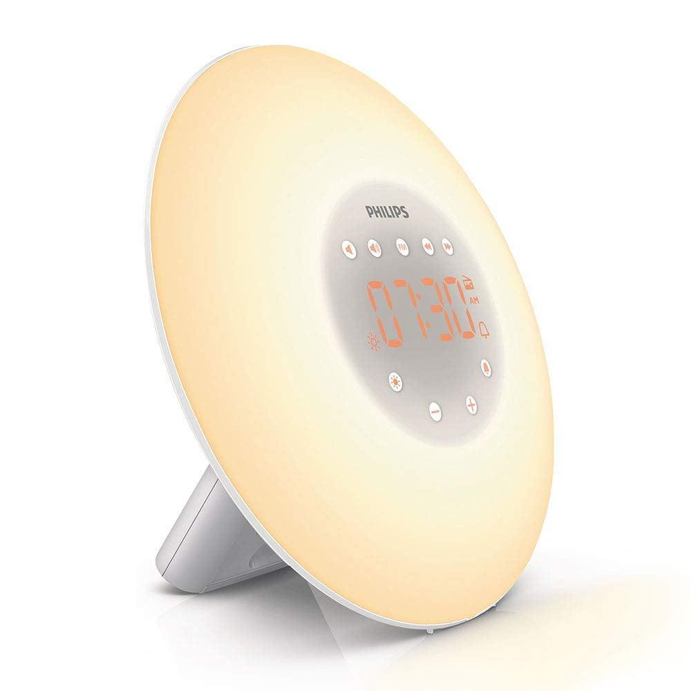 Philips Wake Up Light Alarm Clock with Sunrise Simulation, 2 Natural Sounds and Radio -- HF 3505 - Momo Gadgets