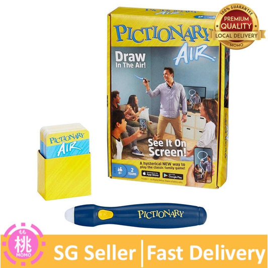 Pictionary Air Drawing Game, with Light-up Pen and Clue Cards, Links to Smart Devices, for 8 Year Olds + - Momo Gadgets