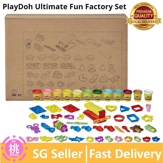 Play Doh Playdoh Ultimate Fun Factory, Great First Play-Doh Set Multipack Set for Kids, 47 Tools, 12 Non-Toxic Colors - Momo Gadgets