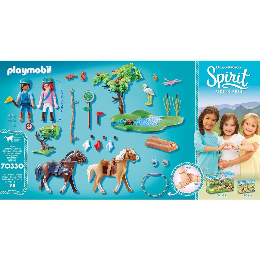 Playmobil Spirit Riding Free---River Challenge (70330) / Lucky & Spirit with Horse Stall (9478) - Momo Gadgets