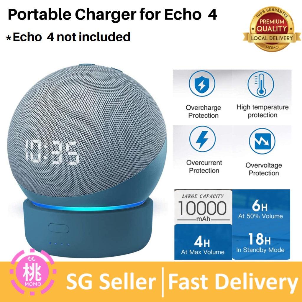 Portable charger Battery Base for Amazon Echo 4 (4th Gen) 10000 mAH Battery Base, Smart Speaker Portable Battery Charger - Momo Gadgets